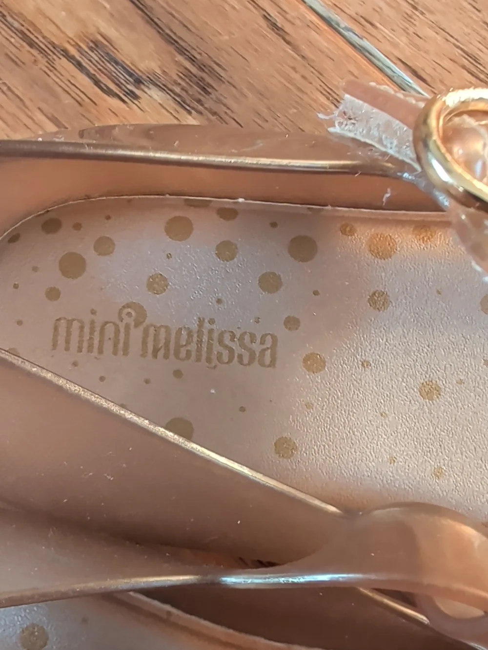 Mini Melissa Sweet Love Metallic Gold and Black Bow Mary Jane Shoes